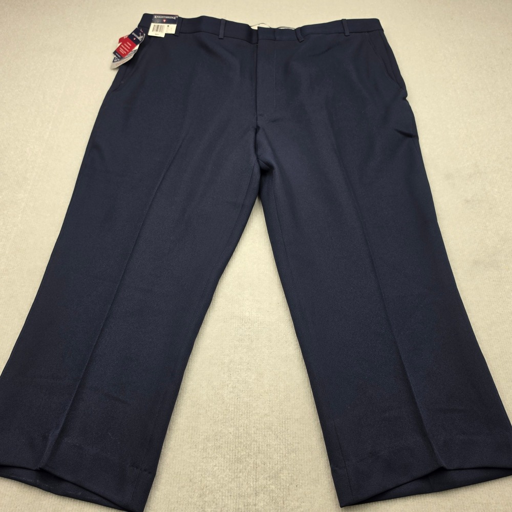 NWT Knightsbridge Dress Pants Men 43x24 Navy Flat Front Classic Professional